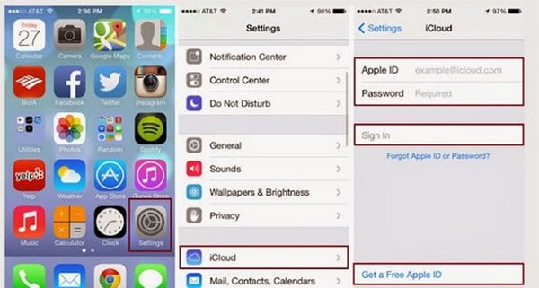 Vào mục iCloud để đăng nhập vào tài khoản iCloud bằng tài khoản Apple ID của bạn