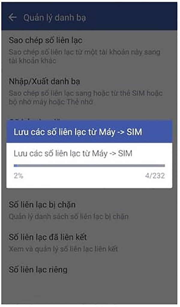 Hướng dẫn sao chép Danh bạ từ điện thoại vào SIM trên Android (3)