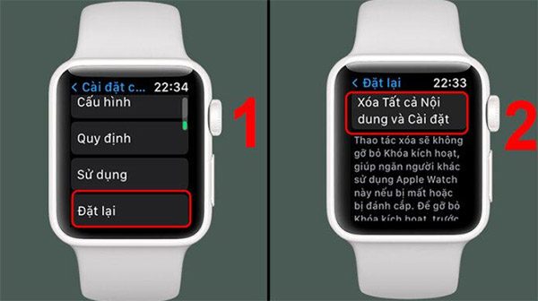 Xóa nội dung và cài đặt của Apple Watch