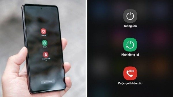 Chọn "Tắt nguồn" hoặc "Khởi động lại"