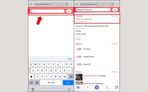 Tìm kiếm tên bài hát