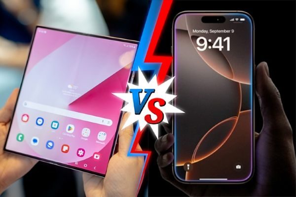 So sánh Galaxy Z Fold7 và iPhone 16 Pro Max về màn hình